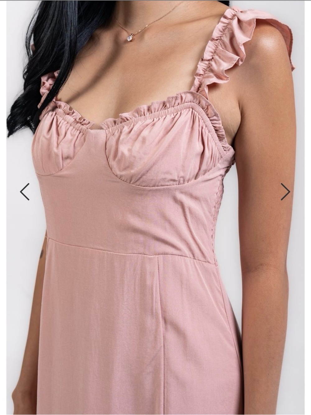Women’s Midi Ruffle Strap Dress - Dusty Rose